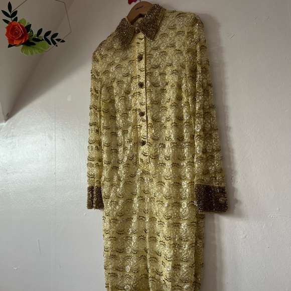 VTG 60s RARE beaded all over shift dress - Picture 13 of 16